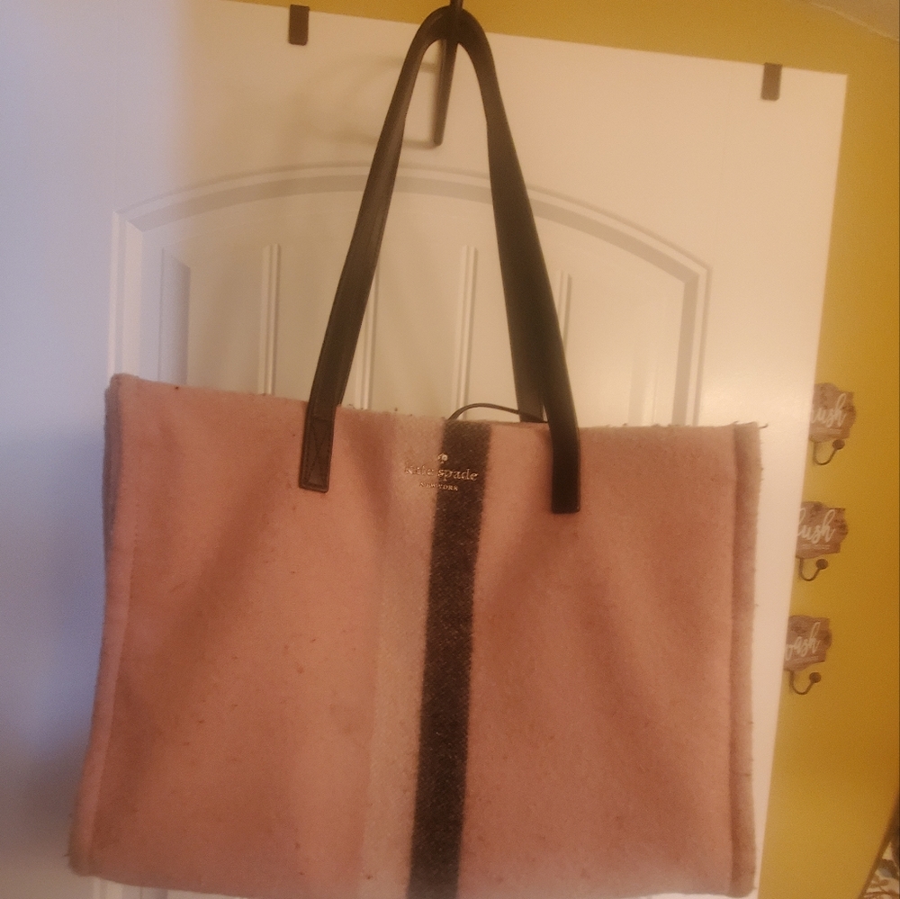 Kate Spade - camel flannel tote